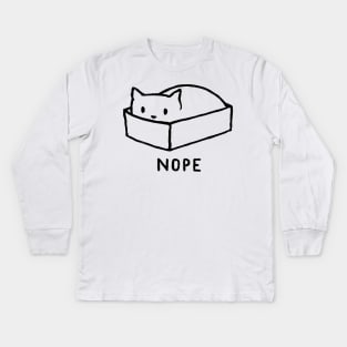 Nope Cat Kids Long Sleeve T-Shirt